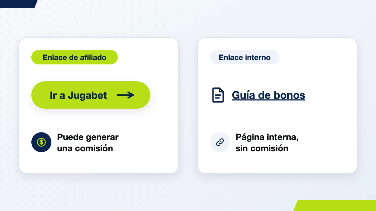 Diferencia entre un botón de afiliado hacia Jugabet y un enlace interno a otra página de jugabetvip.cl