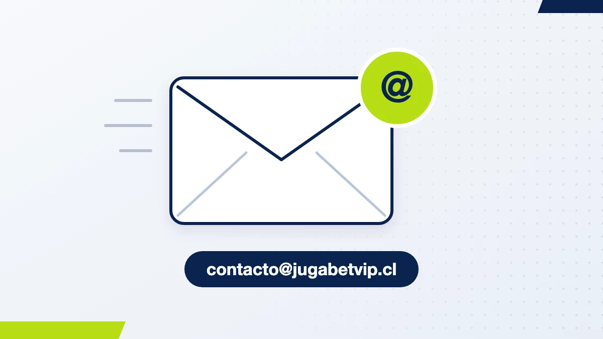 Sobre de correo con la dirección contacto@jugabetvip.cl